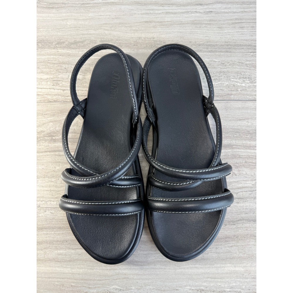 OluKai Tiare Strappy Leather Slingback Comfort Sandals Women's 7e Beach Resort - Picture 1 of 7